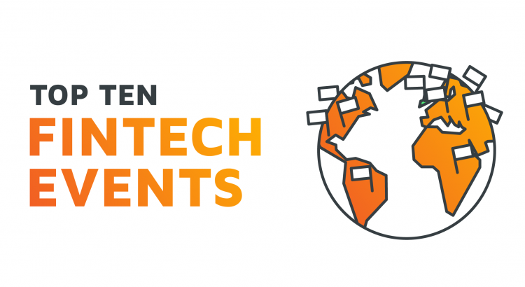 A stylized globe showing the location of several of the World's top fintech events.