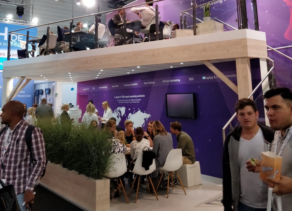 At DMEXCO, companies pulled out all the stops to get attention – multi-level coffeeshop booths included.