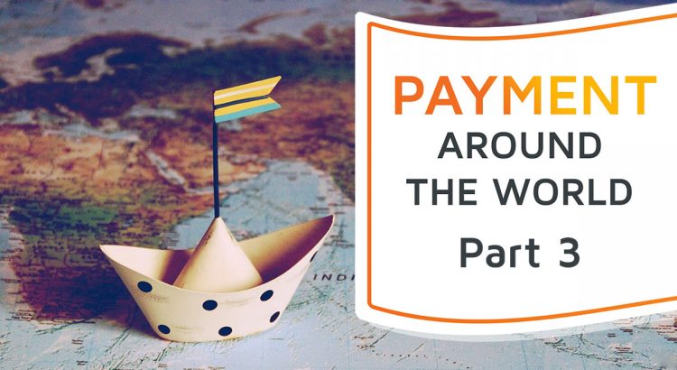 A world map with a paper ship, symbolizing the world of payment.