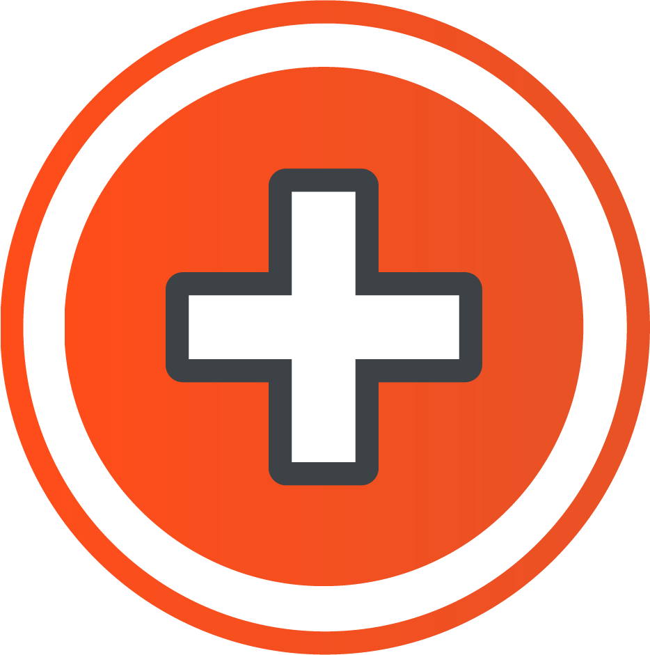 A plus symbol, representing the advantages of a bulletpoint