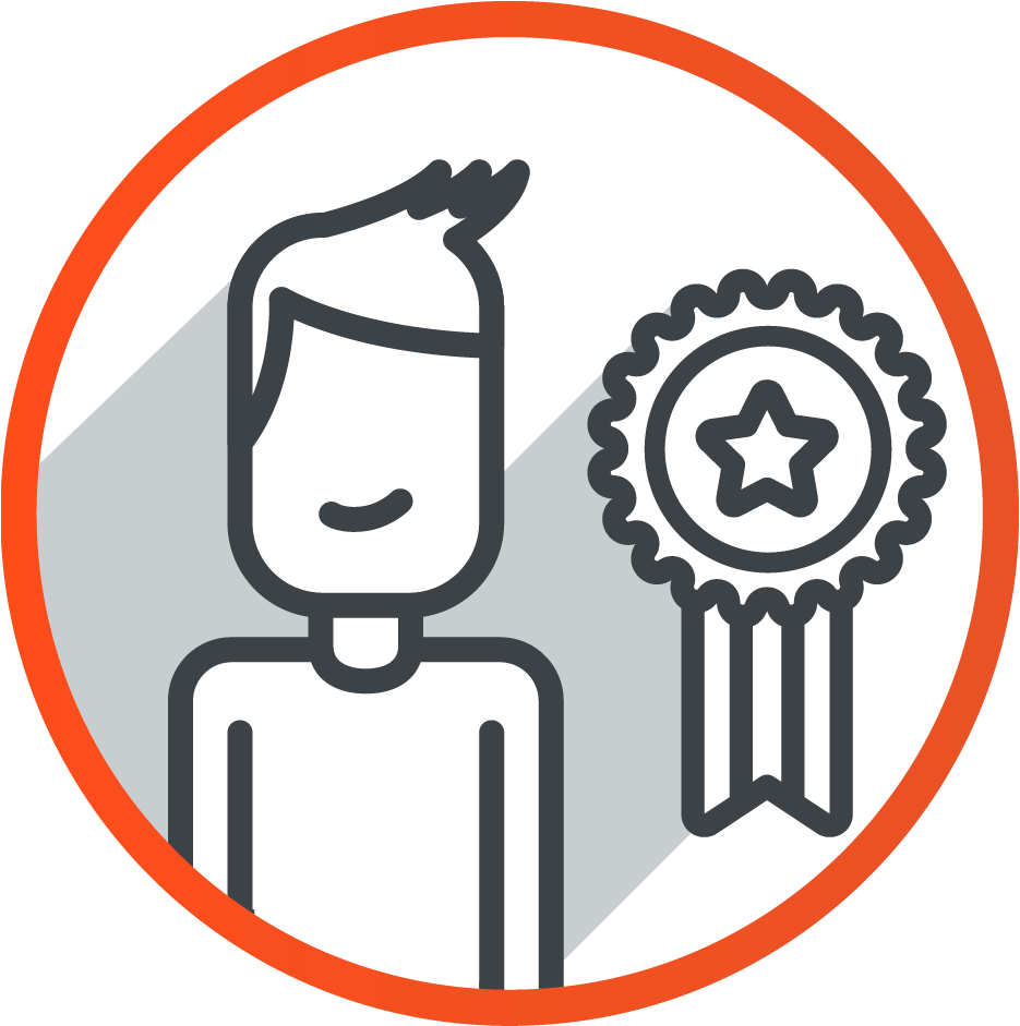 A customer showing a prize medal, symbolizing good user experience for customers on marketplace platforms