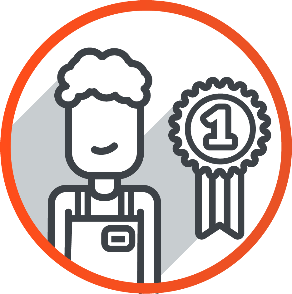 A merchant demonstrating a first-place medal, symbolizing good user experience for merchants on marketplace platforms