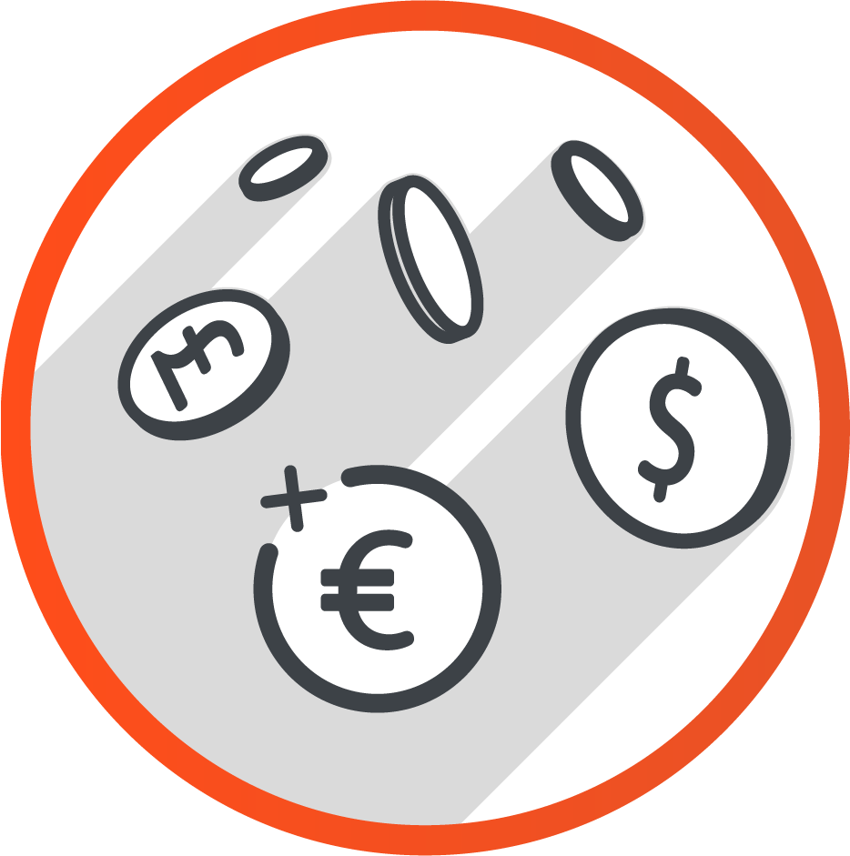 A heap of coins from different currencies, symbolizing multi-currency transactions in payment gateways