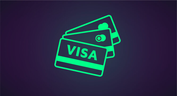 An illustration with a number of credit cards, representing online card-baded payments